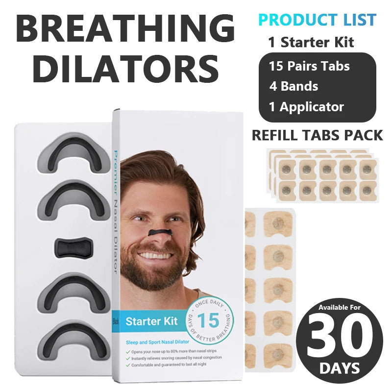 Anti Snoring Sleep Mouth Tape, Nasal Breathing Dilators Starter Kit for Nose, Improve Sleep Quality Snoring Solution for Men