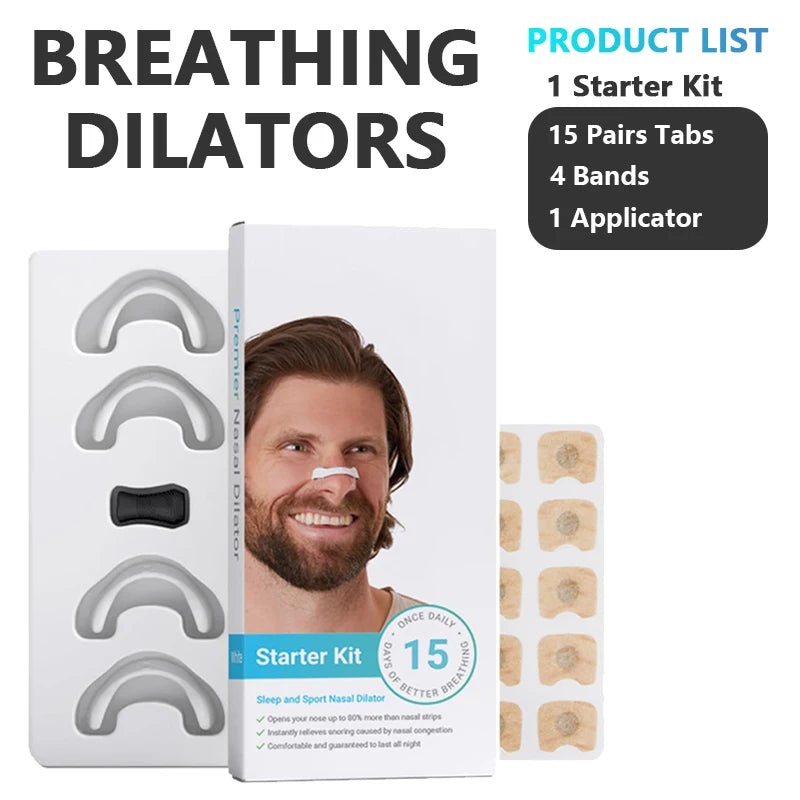 Anti Snoring Sleep Mouth Tape, Nasal Breathing Dilators Starter Kit for Nose, Improve Sleep Quality Snoring Solution for Men