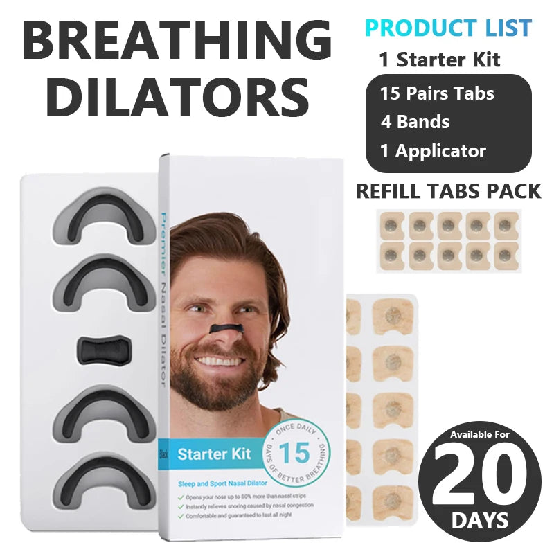 Anti Snoring Sleep Mouth Tape, Nasal Breathing Dilators Starter Kit for Nose, Improve Sleep Quality Snoring Solution for Men