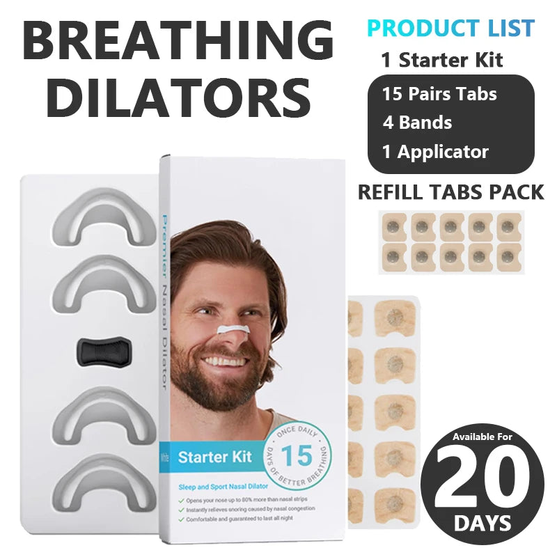 Anti Snoring Sleep Mouth Tape, Nasal Breathing Dilators Starter Kit for Nose, Improve Sleep Quality Snoring Solution for Men
