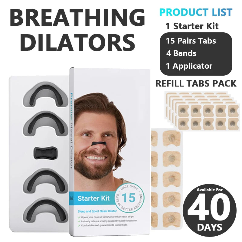 Anti Snoring Sleep Mouth Tape, Nasal Breathing Dilators Starter Kit for Nose, Improve Sleep Quality Snoring Solution for Men